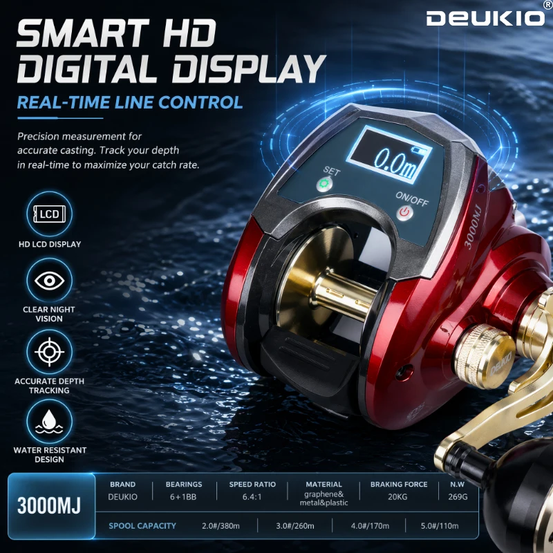 Spincast Reel - DEUKIO CNC Metal Handle 6+1BB Fishing